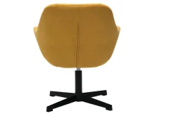 Best Sale Miliboo Sillón moderno con tejido efecto aterciopelado amarillo mostaza y metal negro MAXINE