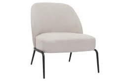 Outlet Miliboo Sillón moderno de tejido efecto aterciopelado texturizado beige y metal negro BREGO