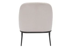 Outlet Miliboo Sillón moderno de tejido efecto aterciopelado texturizado beige y metal negro BREGO
