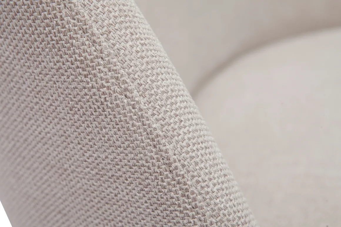 Outlet Miliboo Sillón moderno de tejido efecto aterciopelado texturizado beige y metal negro BREGO