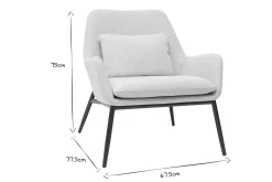 Cheap Miliboo Sillón moderno de tejido efecto aterciopelado beige y metal negro MAXINE