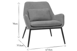 Best Sale Miliboo Sillón moderno de tejido efecto aterciopelado terracota y metal negro MAXINE