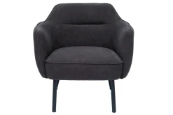 Cheap Miliboo Sillón moderno de tela efecto aterciopelado gris oscuro LAURENS