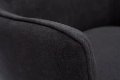 Cheap Miliboo Sillón moderno de tela efecto aterciopelado gris oscuro LAURENS