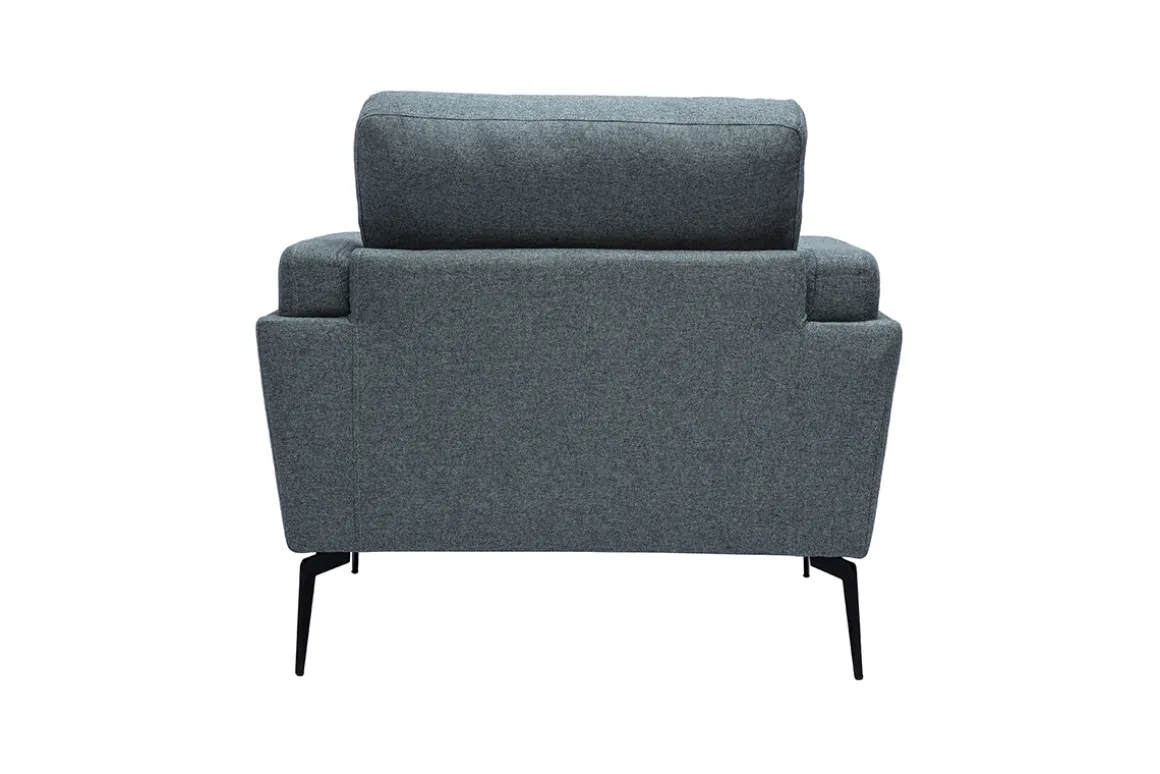 Cheap Miliboo Sillón moderno de tela verde grisáceo y metal negro MOSCO