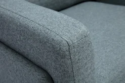 Cheap Miliboo Sillón moderno de tela verde grisáceo y metal negro MOSCO