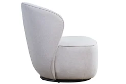 Store Miliboo Sillón moderno giratorio de tejido efecto aterciopelado texturizado beige AMBER