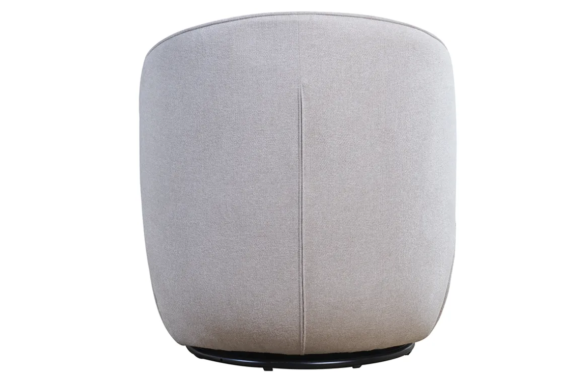 Store Miliboo Sillón moderno giratorio de tejido efecto aterciopelado texturizado beige AMBER