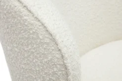 Best Sale Miliboo Sillón moderno giratorio de borreguillo blanco AMBER