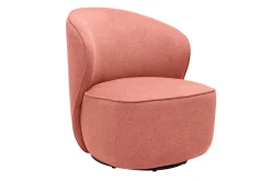Shop Miliboo Sillón moderno giratorio de tejido efecto aterciopelado texturizado terracota AMBER