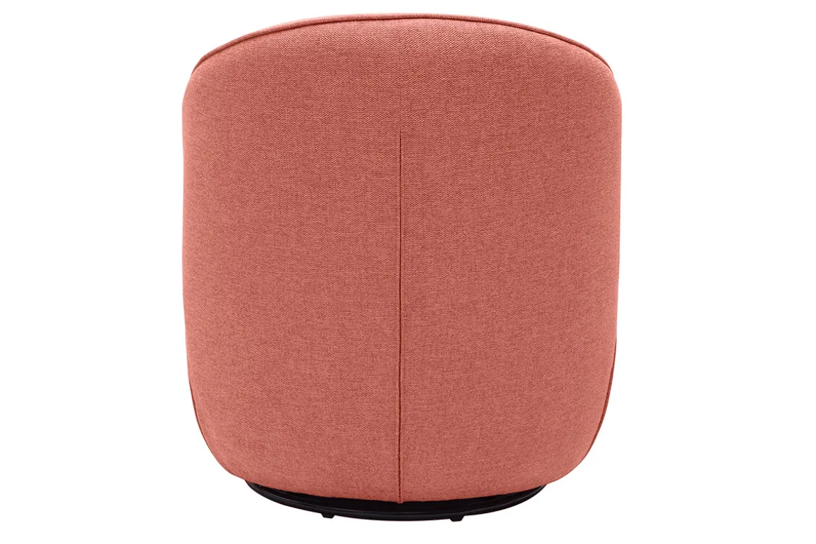 Shop Miliboo Sillón moderno giratorio de tejido efecto aterciopelado texturizado terracota AMBER
