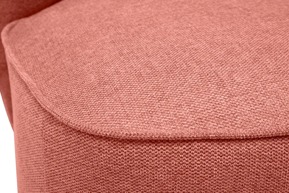 Shop Miliboo Sillón moderno giratorio de tejido efecto aterciopelado texturizado terracota AMBER