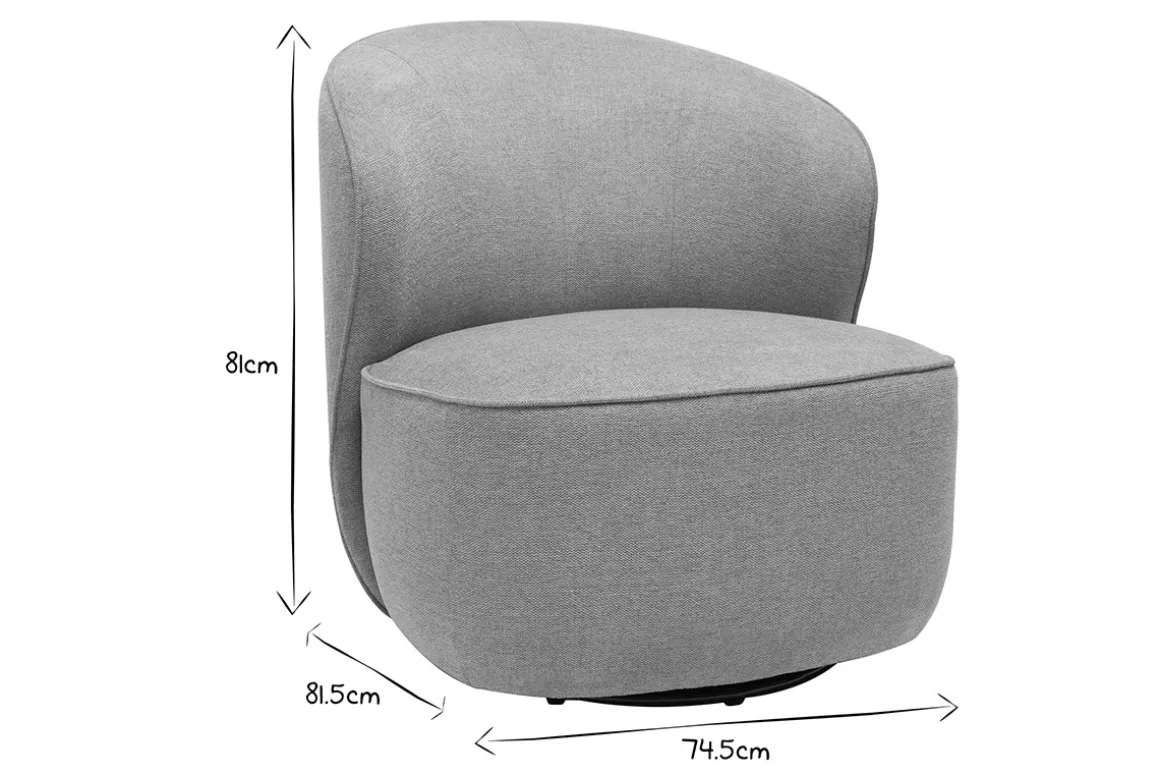 Shop Miliboo Sillón moderno giratorio de tejido efecto aterciopelado texturizado terracota AMBER