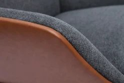 Store Miliboo Sillón moderno marrón de tejido efecto aterciopelado texturizado gris oscuro MARCEAU