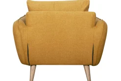 Hot Miliboo Sillón nórdico amarillo comino y madera CREEP