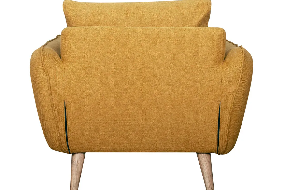 Hot Miliboo Sillón nórdico amarillo comino y madera CREEP