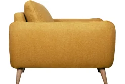Hot Miliboo Sillón nórdico amarillo comino y madera CREEP