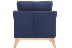 Best Sale Miliboo Sillón nórdico azul oscuro patas madera clara OSLO