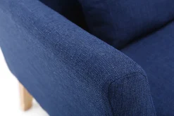 Best Sale Miliboo Sillón nórdico azul oscuro patas madera clara OSLO
