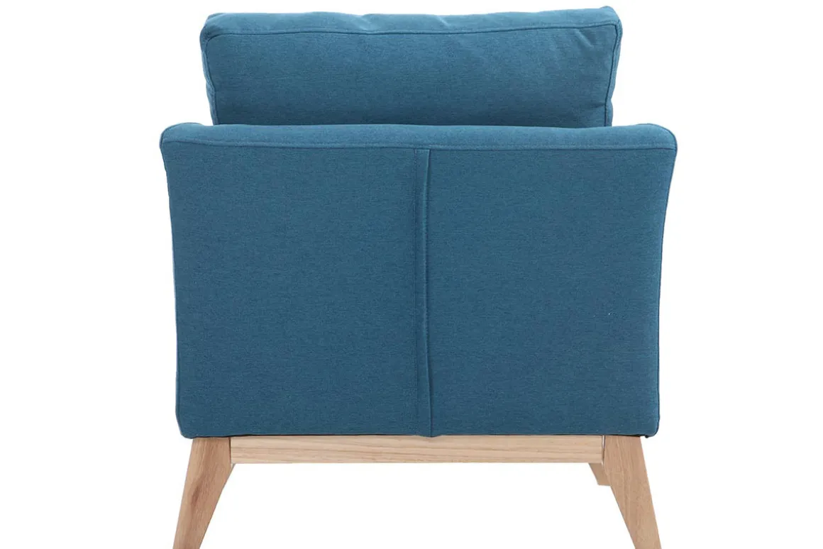 Online Miliboo Sillón nórdico azul petróleo patas madera clara OSLO