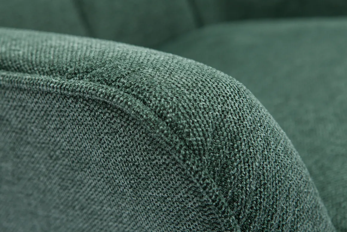 Hot Miliboo Sillón nórdico con tejido efecto aterciopelado texturizado verde oscuro y madera de caucho maciza AVERY