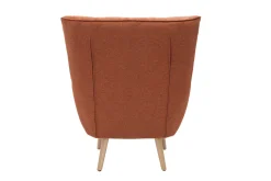 Sale Miliboo Sillón nórdico con tejido efecto aterciopelado texturizado terracota y madera de caucho maciza AVERY