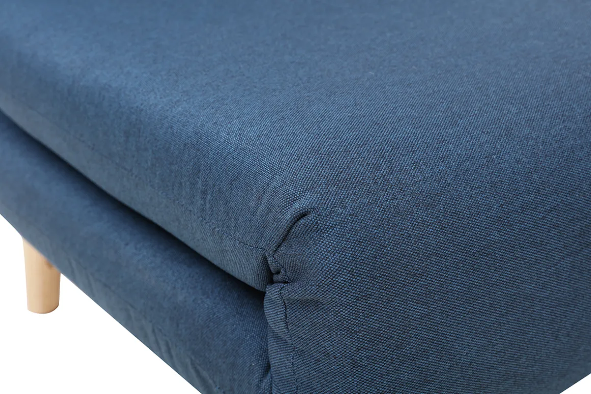 Discount Miliboo Sillón nórdico convertible tejido azul oscuro AMIKO