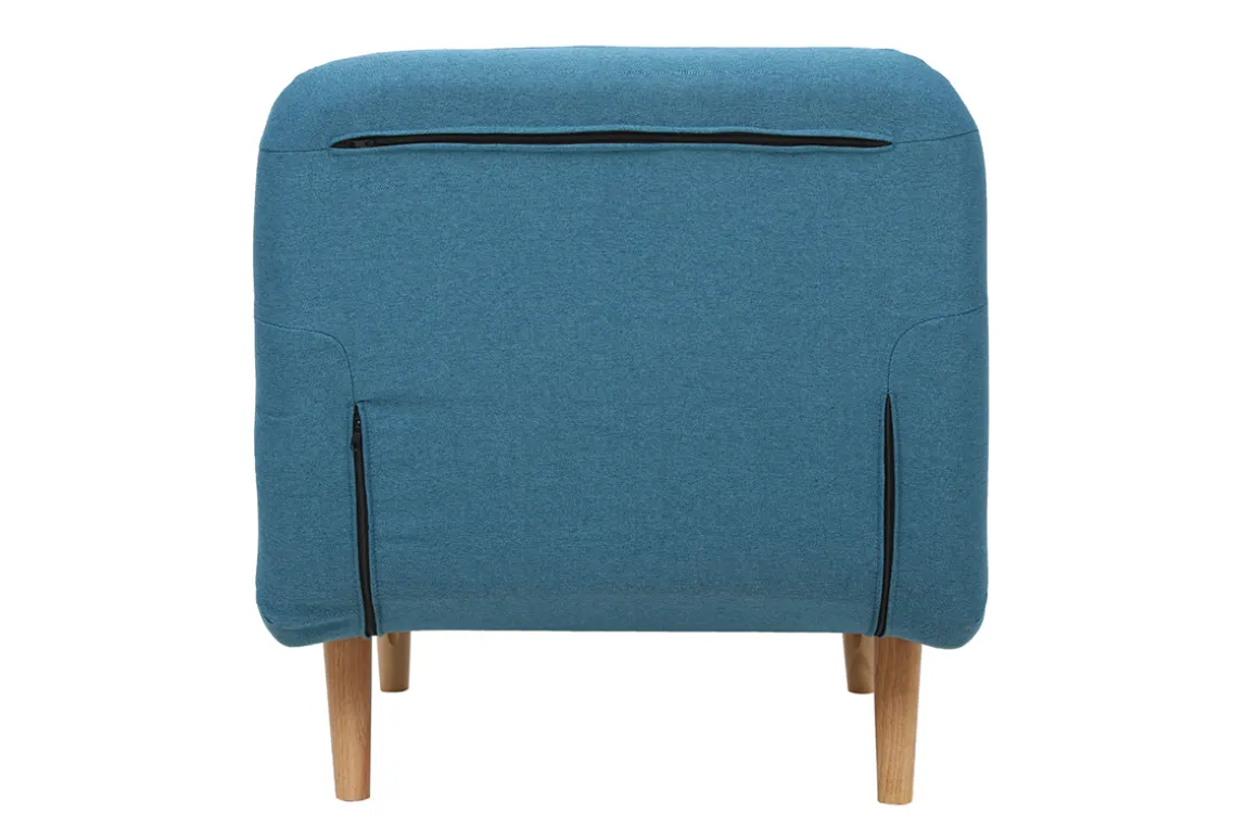 Clearance Miliboo Sillón nórdico convertible tejido azul petróleo AMIKO