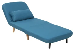 Clearance Miliboo Sillón nórdico convertible tejido azul petróleo AMIKO