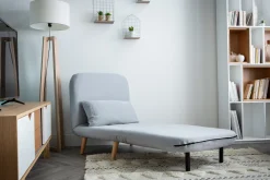 Clearance Miliboo Sillón nórdico convertible tejido azul petróleo AMIKO