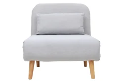 Shop Miliboo Sillón nórdico convertible tejido gris claro AMIKO