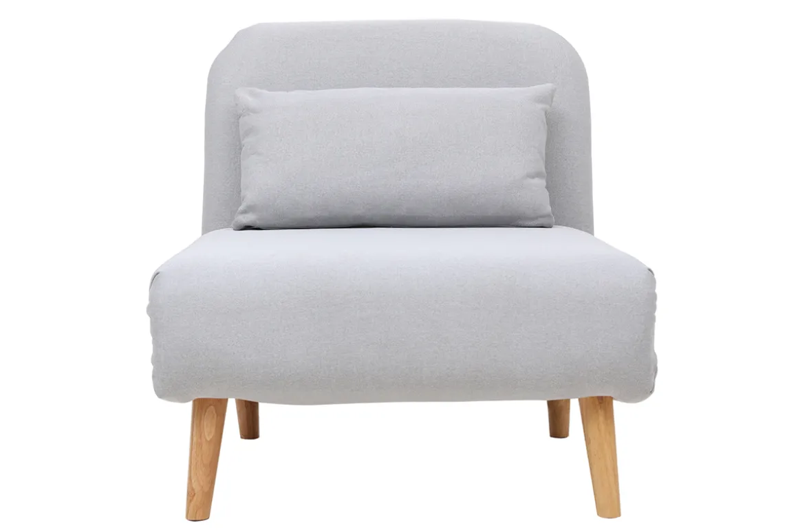 Shop Miliboo Sillón nórdico convertible tejido gris claro AMIKO