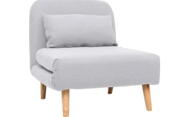 Shop Miliboo Sillón nórdico convertible tejido gris claro AMIKO