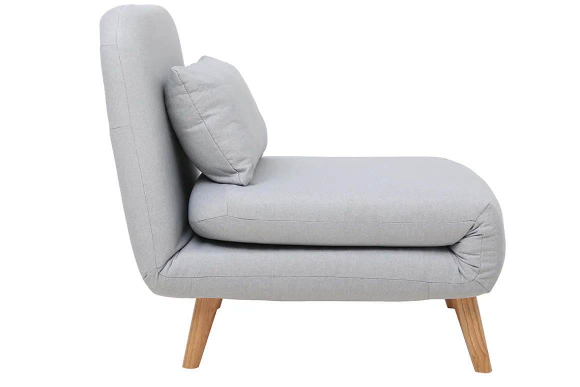 Shop Miliboo Sillón nórdico convertible tejido gris claro AMIKO