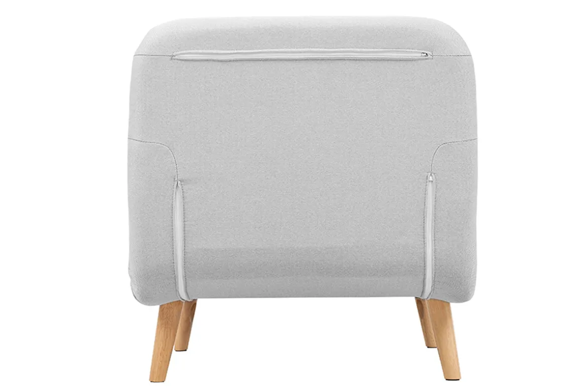 Shop Miliboo Sillón nórdico convertible tejido gris claro AMIKO