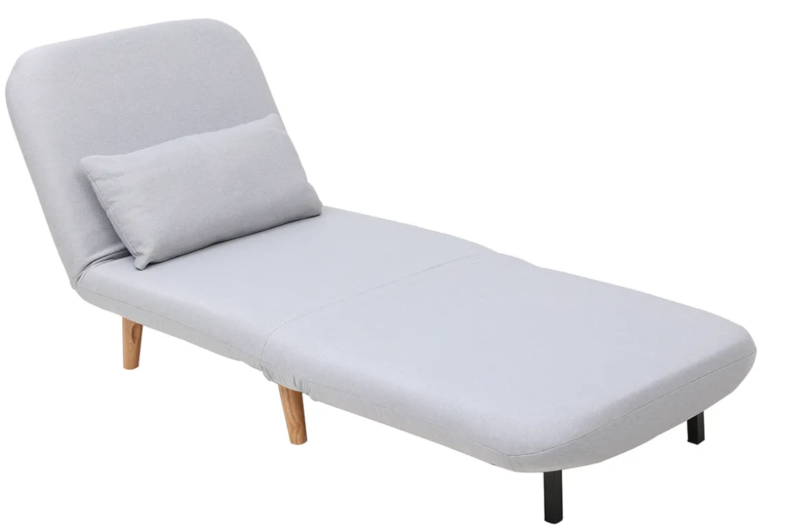 Shop Miliboo Sillón nórdico convertible tejido gris claro AMIKO