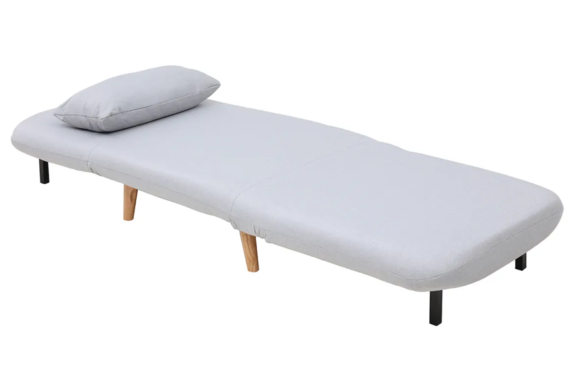 Shop Miliboo Sillón nórdico convertible tejido gris claro AMIKO