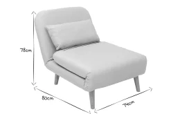 Shop Miliboo Sillón nórdico convertible tejido gris claro AMIKO