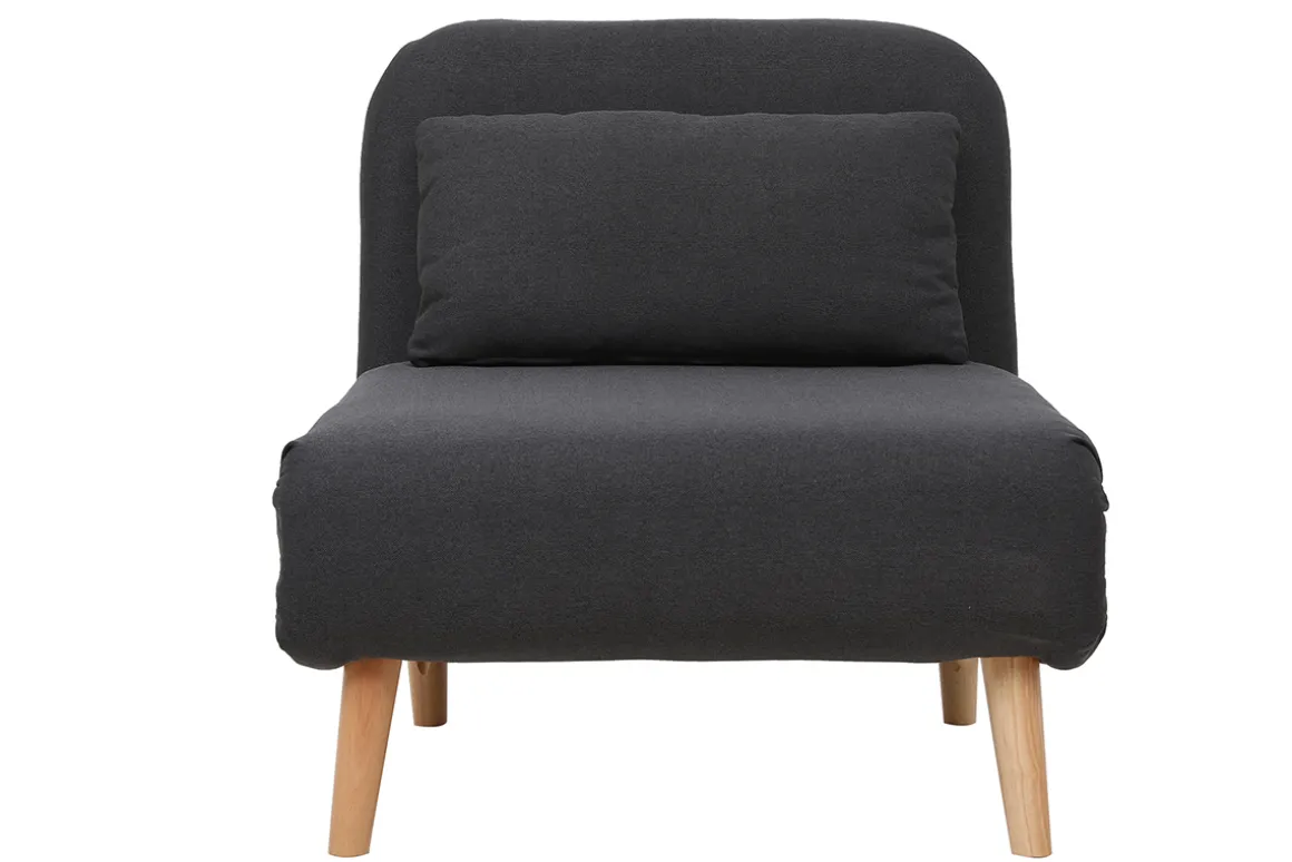 Shop Miliboo Sillón nórdico convertible tejido gris oscuro AMIKO
