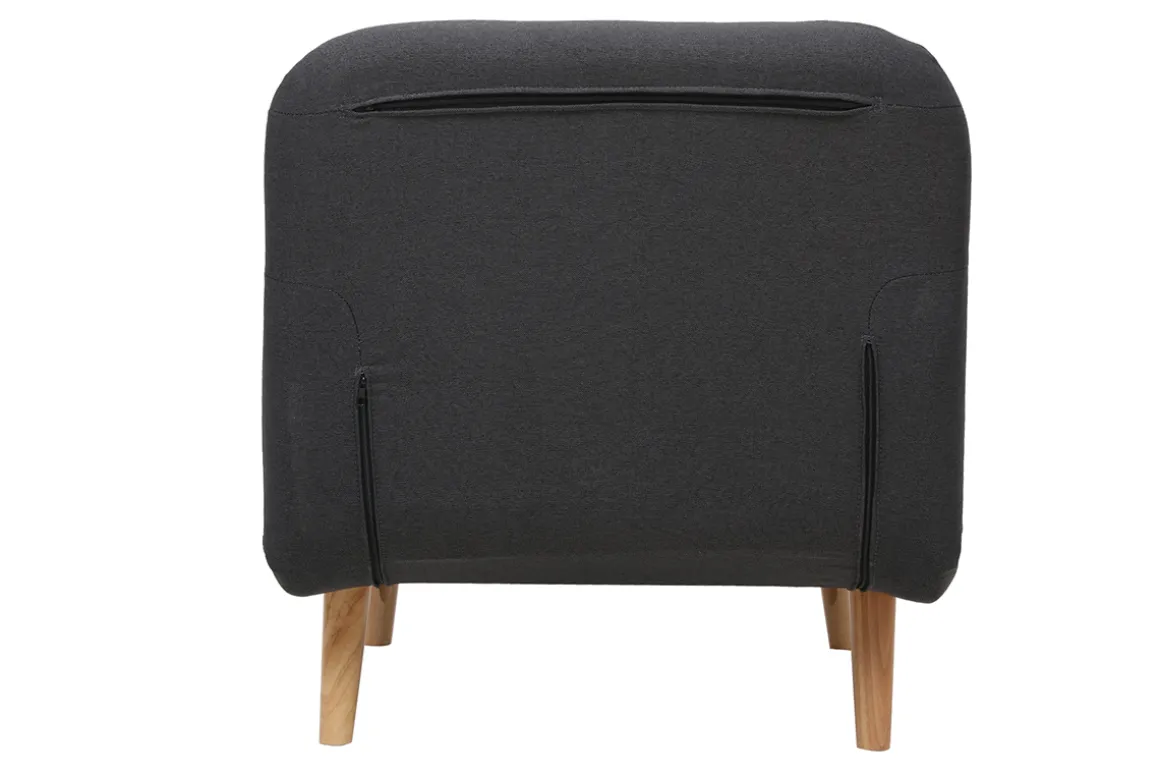 Shop Miliboo Sillón nórdico convertible tejido gris oscuro AMIKO