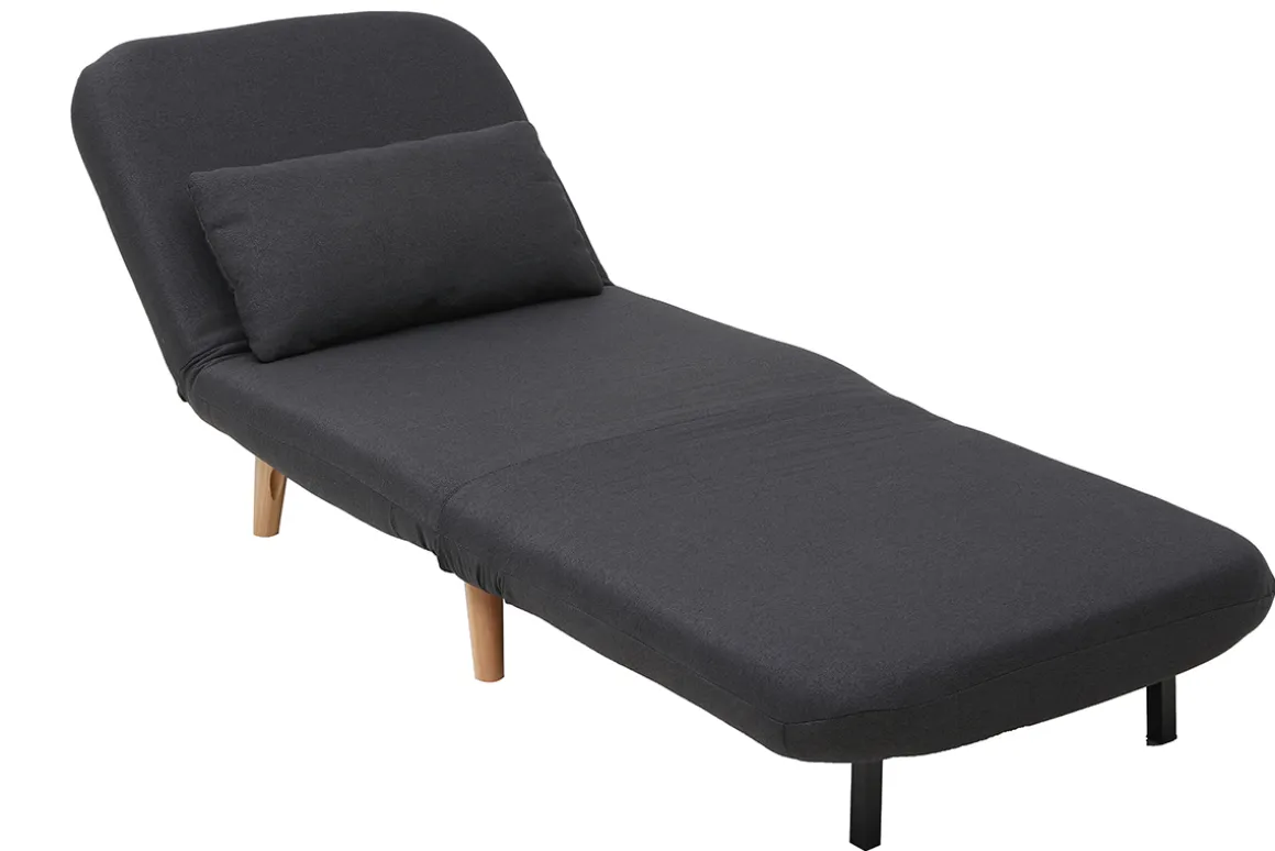 Shop Miliboo Sillón nórdico convertible tejido gris oscuro AMIKO