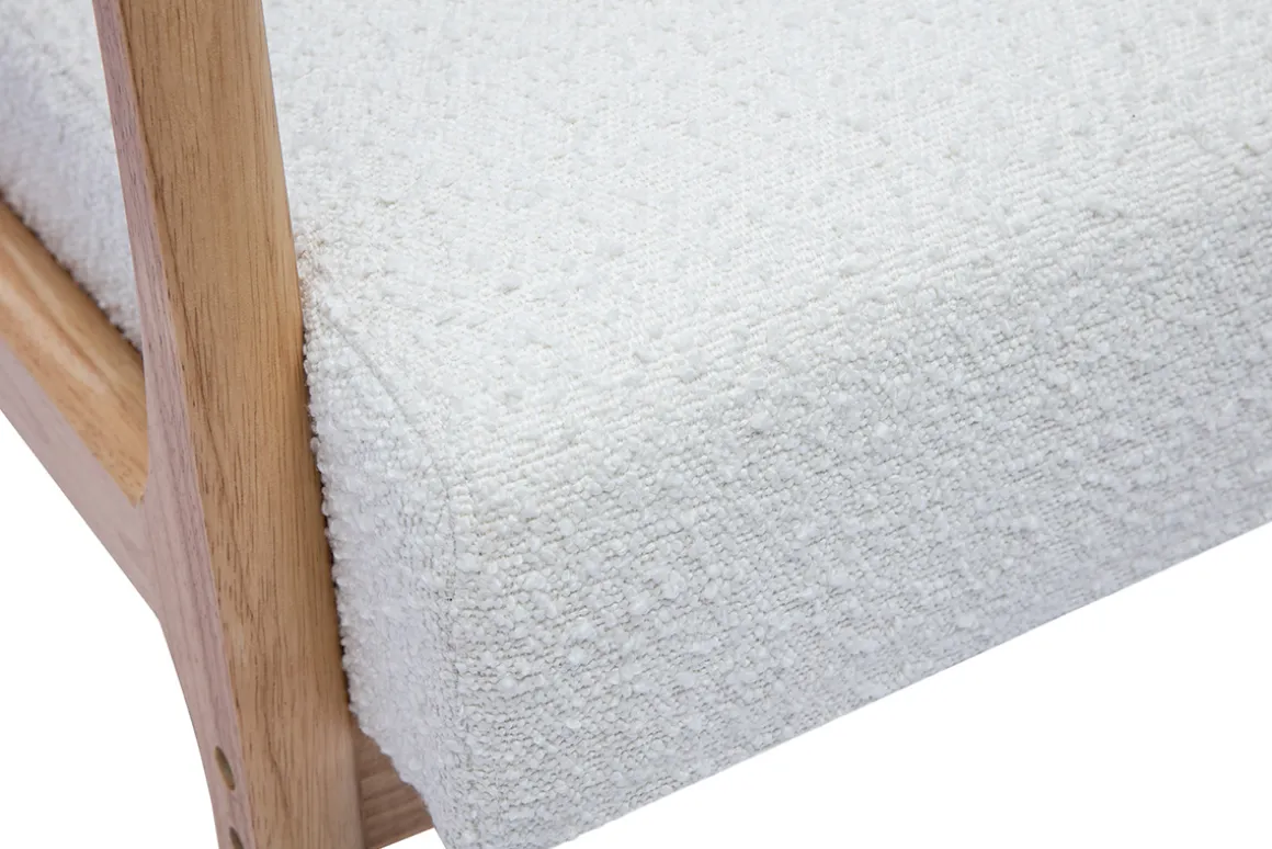 Cheap Miliboo Sillón nórdico de borreguillo blanco y madera clara maciza DERRY