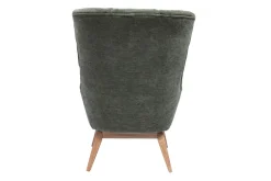 Store Miliboo Sillón nórdico de efecto aterciopelado caqui y madera BRODY
