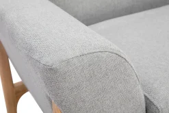 Best Sale Miliboo Sillón nórdico de tejido efecto aterciopelado texturizado gris claro y fresno ASAKO