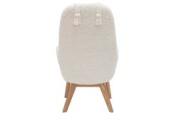 Cheap Miliboo Sillón nórdico de tejido efecto borreguillo y madera MANIA