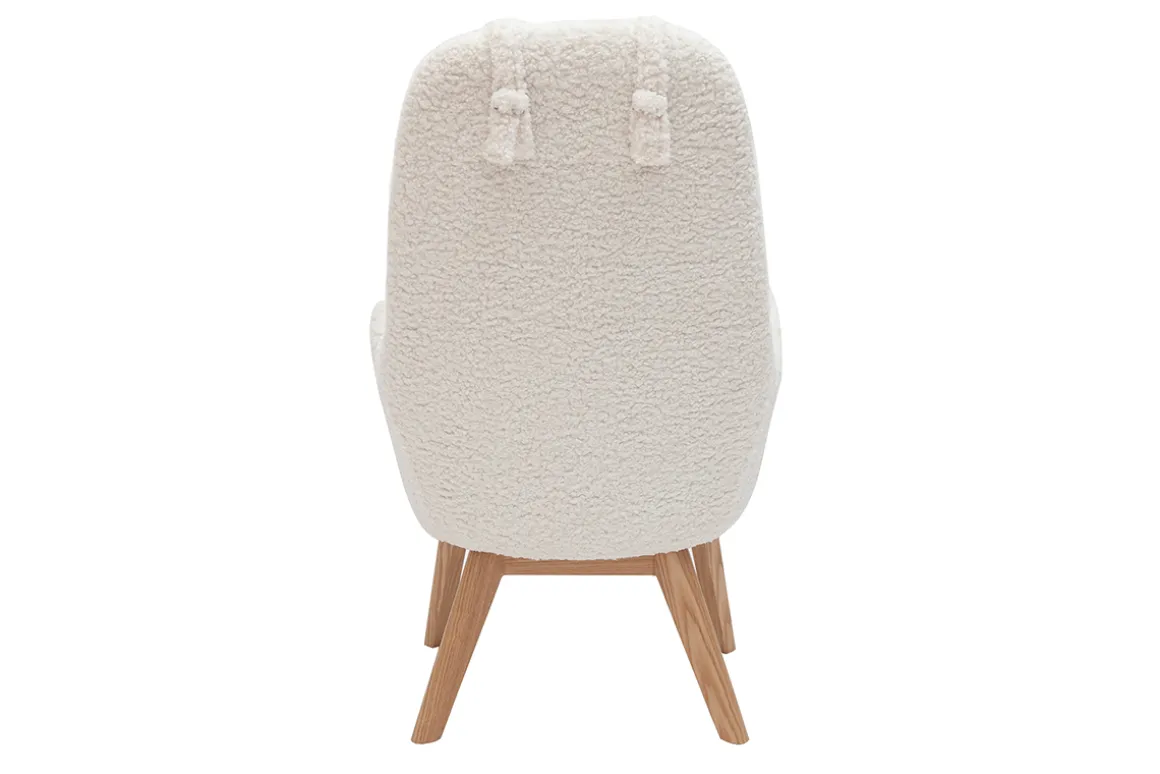 Cheap Miliboo Sillón nórdico de tejido efecto borreguillo y madera MANIA