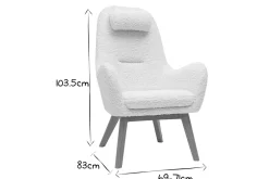 Cheap Miliboo Sillón nórdico de tejido efecto borreguillo y madera MANIA