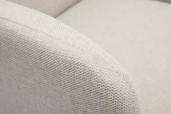 Outlet Miliboo Sillón nórdico de tejido efecto aterciopelado texturizado beige y madera ISKO