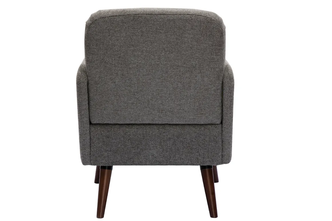 Cheap Miliboo Sillón nórdico de tejido efecto aterciopelado texturizado gris y madera oscura ISKO