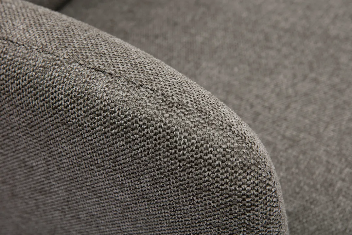 Cheap Miliboo Sillón nórdico de tejido efecto aterciopelado texturizado gris y madera oscura ISKO